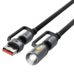 Шнур ACEFAST J5 шт.Type-C/шт.USB-шт.Type-C/фонарь 1.2м,3.0А,PD60W